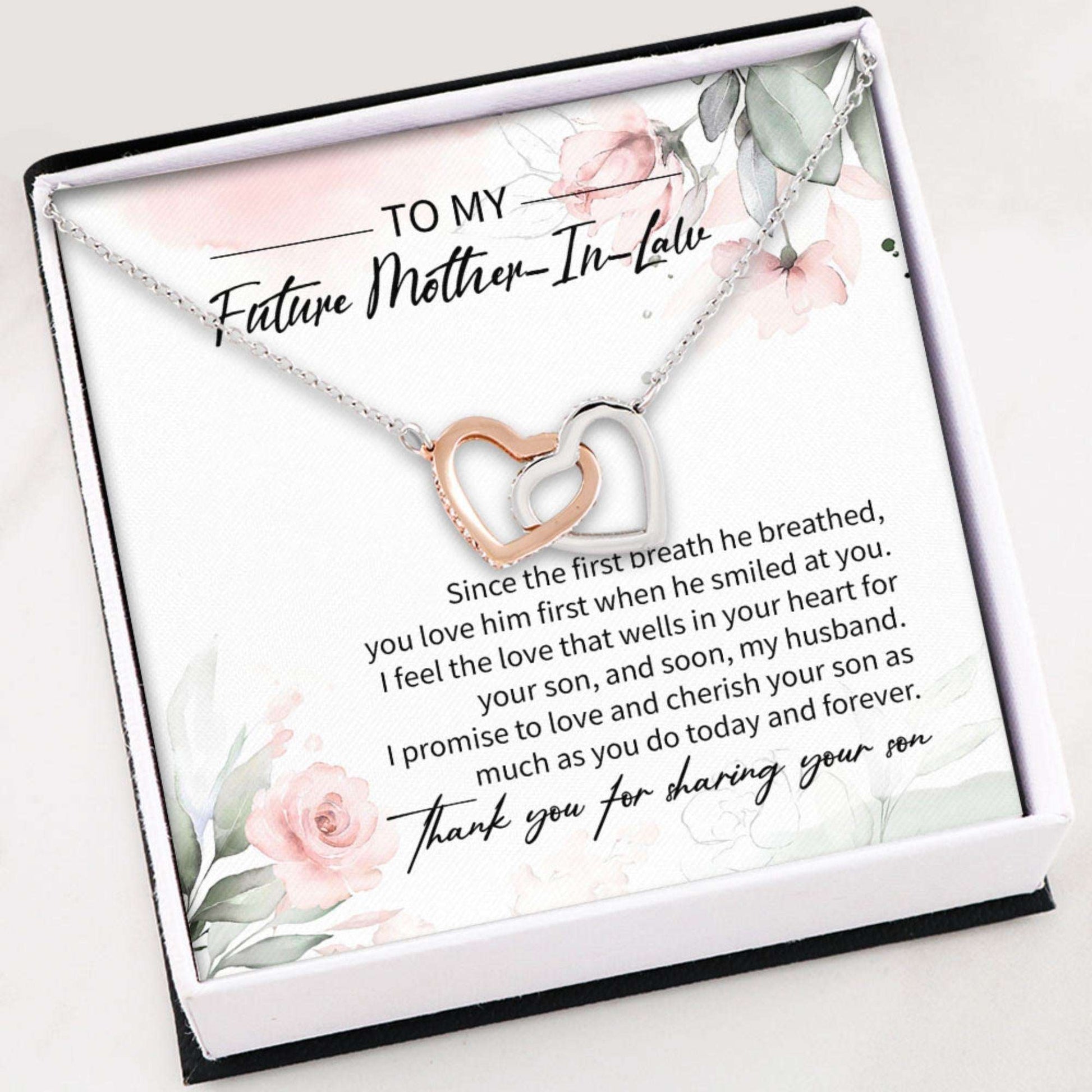 Mother-In-Law Necklace, To My Future Mother-In-Law Mother Day Hearts Necklace Gifts for Mother (Mom) Rakva