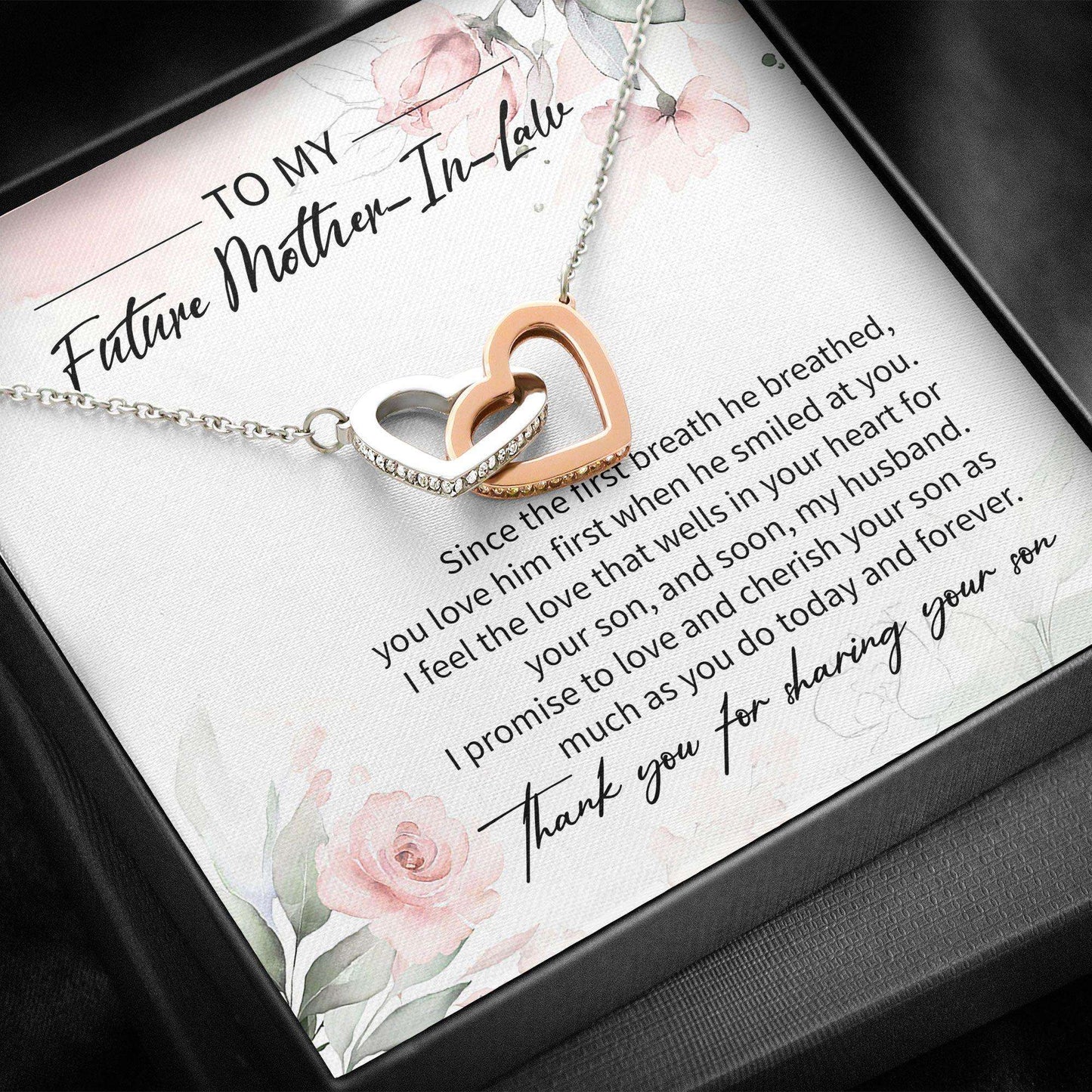 Mother-In-Law Necklace, To My Future Mother-In-Law Mother Day Hearts Necklace Gifts for Mother (Mom) Rakva