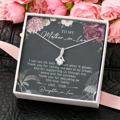 Mother-In-Law Necklace, To My Mother-In-Law Mother’S Day Alluring Beauty Necklace Gifts for Mother (Mom) Rakva