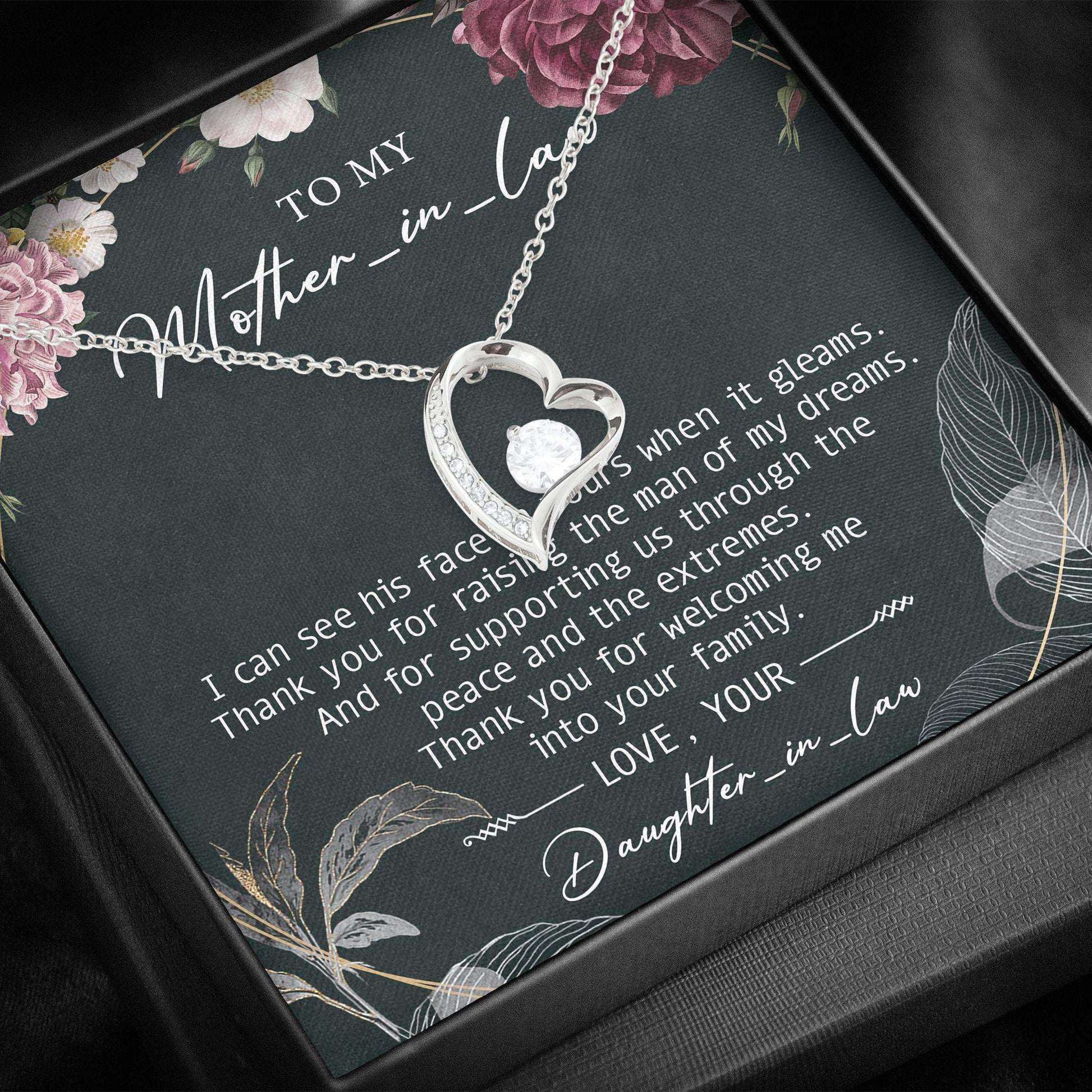 Mother-In-Law Necklace, To My Mother-In-Law Mother’S Day Forever Love Necklace Gifts for Mother (Mom) Rakva