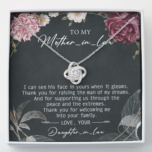 Mother-In-Law Necklace, To My Mother-In-Law Mother’S Day Love Knots Necklace Gifts for Mother (Mom) Rakva