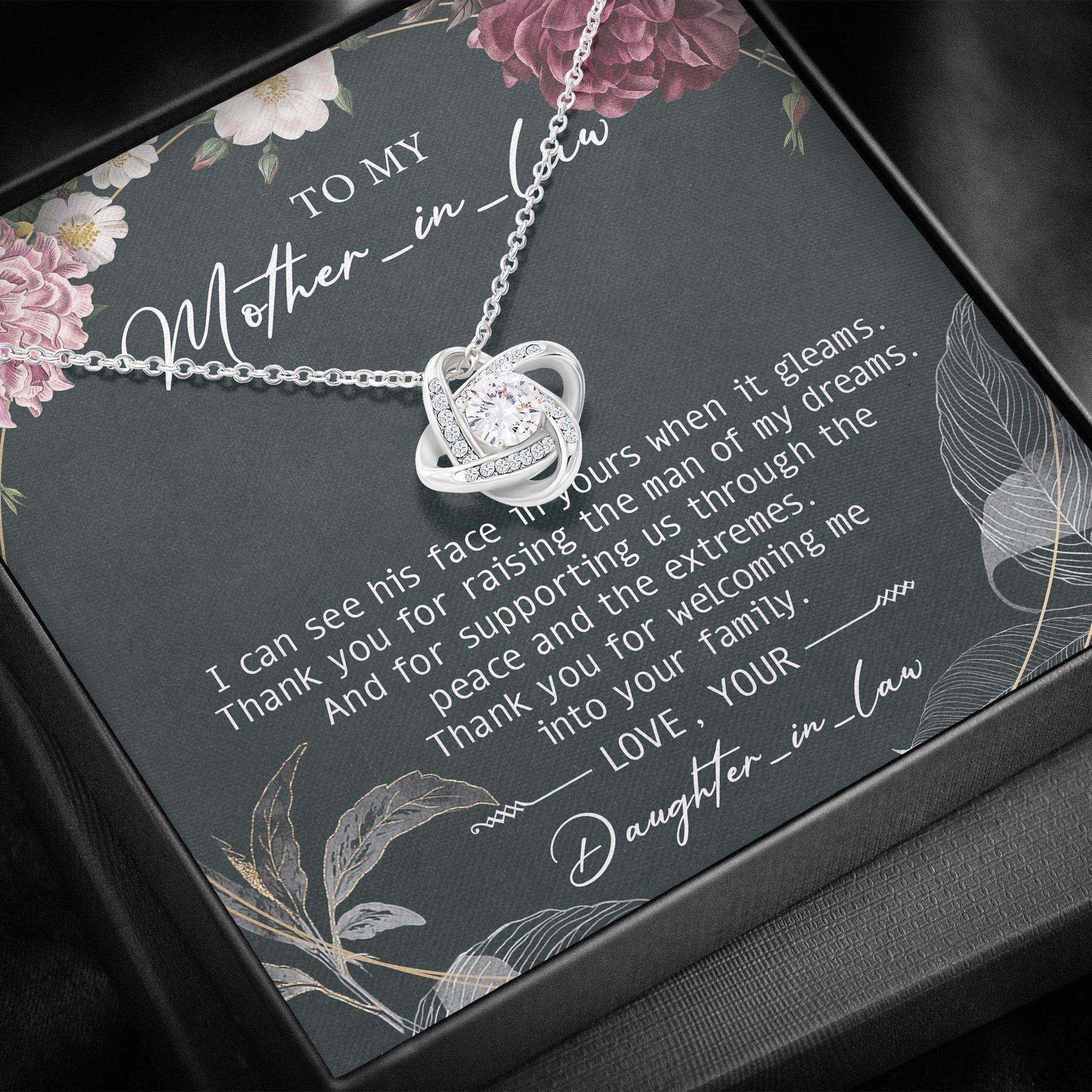 Mother-In-Law Necklace, To My Mother-In-Law Mother’S Day Love Knots Necklace Gifts for Mother (Mom) Rakva