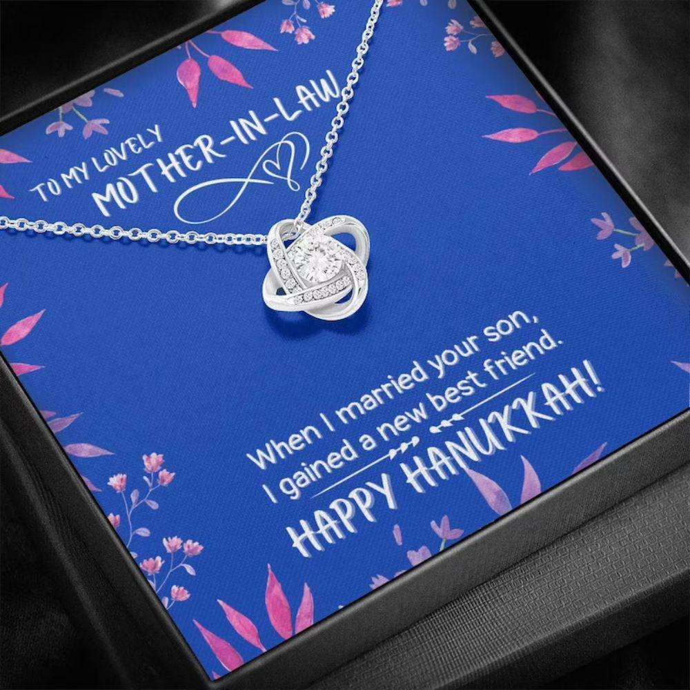 Mother-In-Law Necklace, To My Mother-In-Law Necklace “ Happy Hanukkah New Best Friend Necklace Gifts for Mother (Mom) Rakva