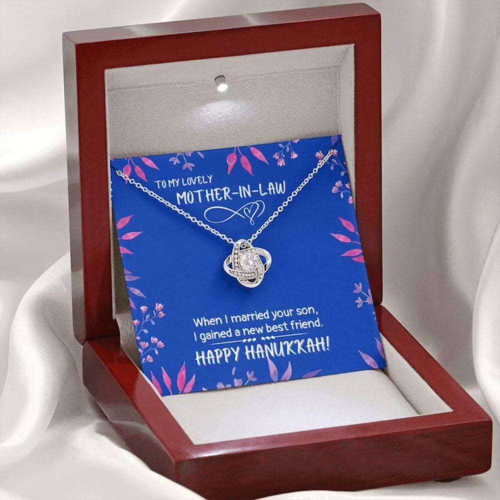 Mother-In-Law Necklace, To My Mother-In-Law Necklace “ Happy Hanukkah New Best Friend Necklace Gifts for Mother (Mom) Rakva