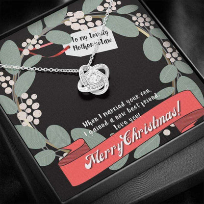 Mother-In-Law Necklace, To My Mother-In-Law Necklace “ Merry Christmas New Best Friend Necklace Gifts for Mother (Mom) Rakva