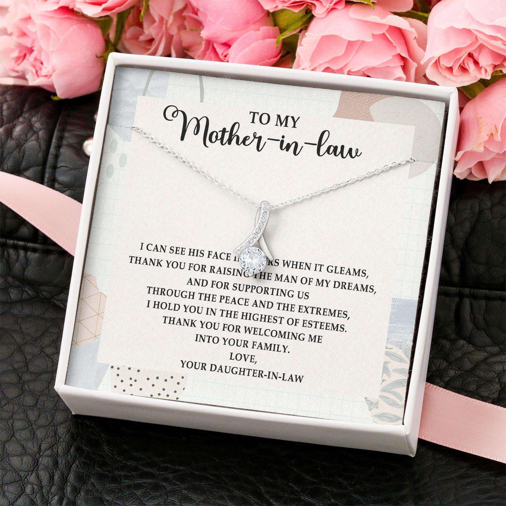 Mother-In-Law Necklace, To My Mother-In-Law Necklace “ Mother-In-Law Gifts “ Alluring Beauty Gifts for Mother (Mom) Rakva