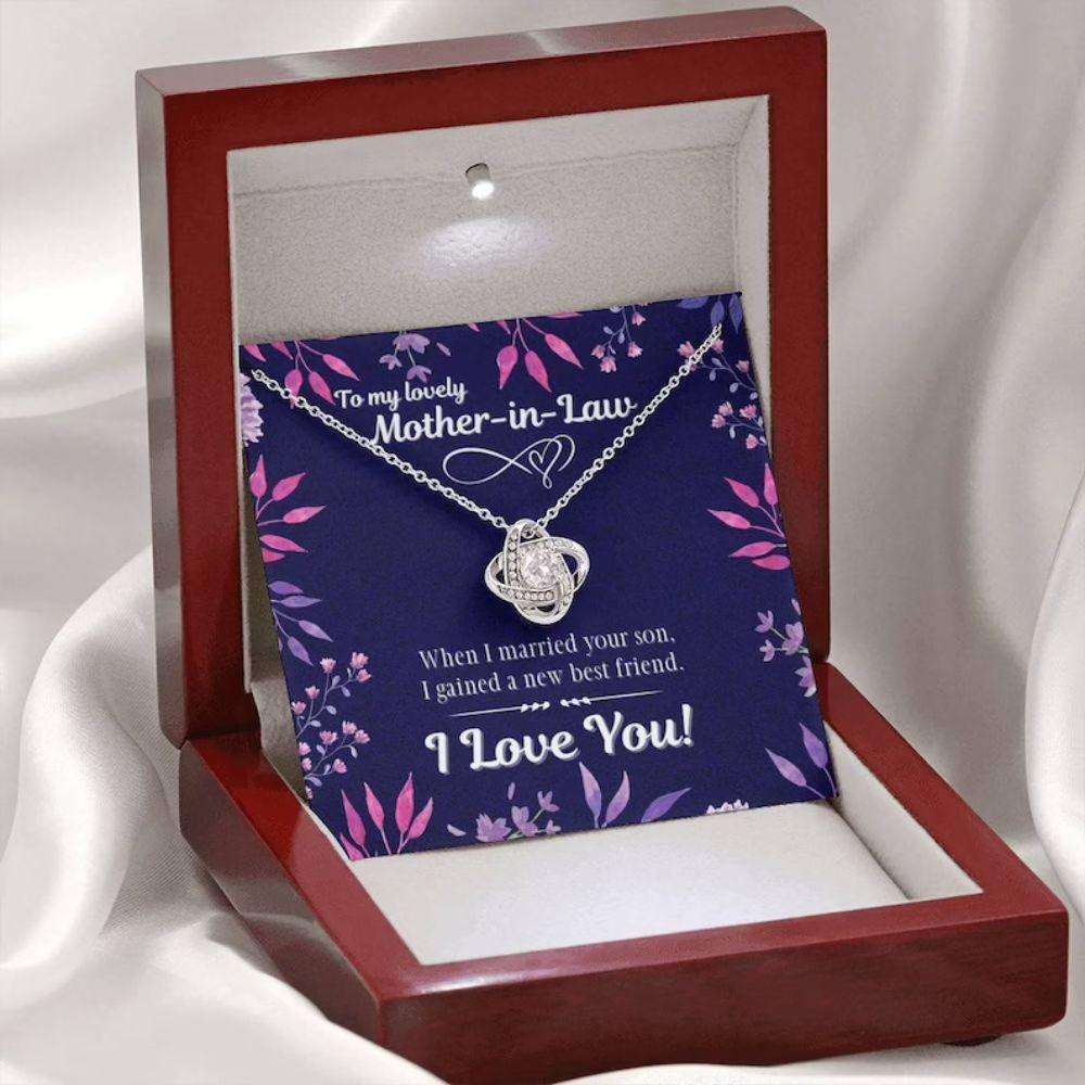 Mother-In-Law Necklace, To My Mother-In-Law Necklace “ My New Best Friend Card Necklace Gifts for Mother (Mom) Rakva