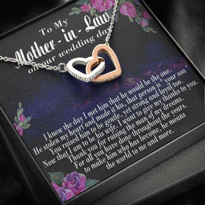 Mother In Law Necklace, To My Mother In Law On My Wedding Day, Mother Of The Groom Gift From Bride, Future Mother In Law Necklace Gifts for Mother (Mom) Rakva