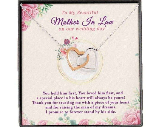 Mother-In-Law Necklace, To My Mother In Law On My Wedding Day Necklace, Mother Of The Groom Gift From Bride Gifts for Mother (Mom) Rakva