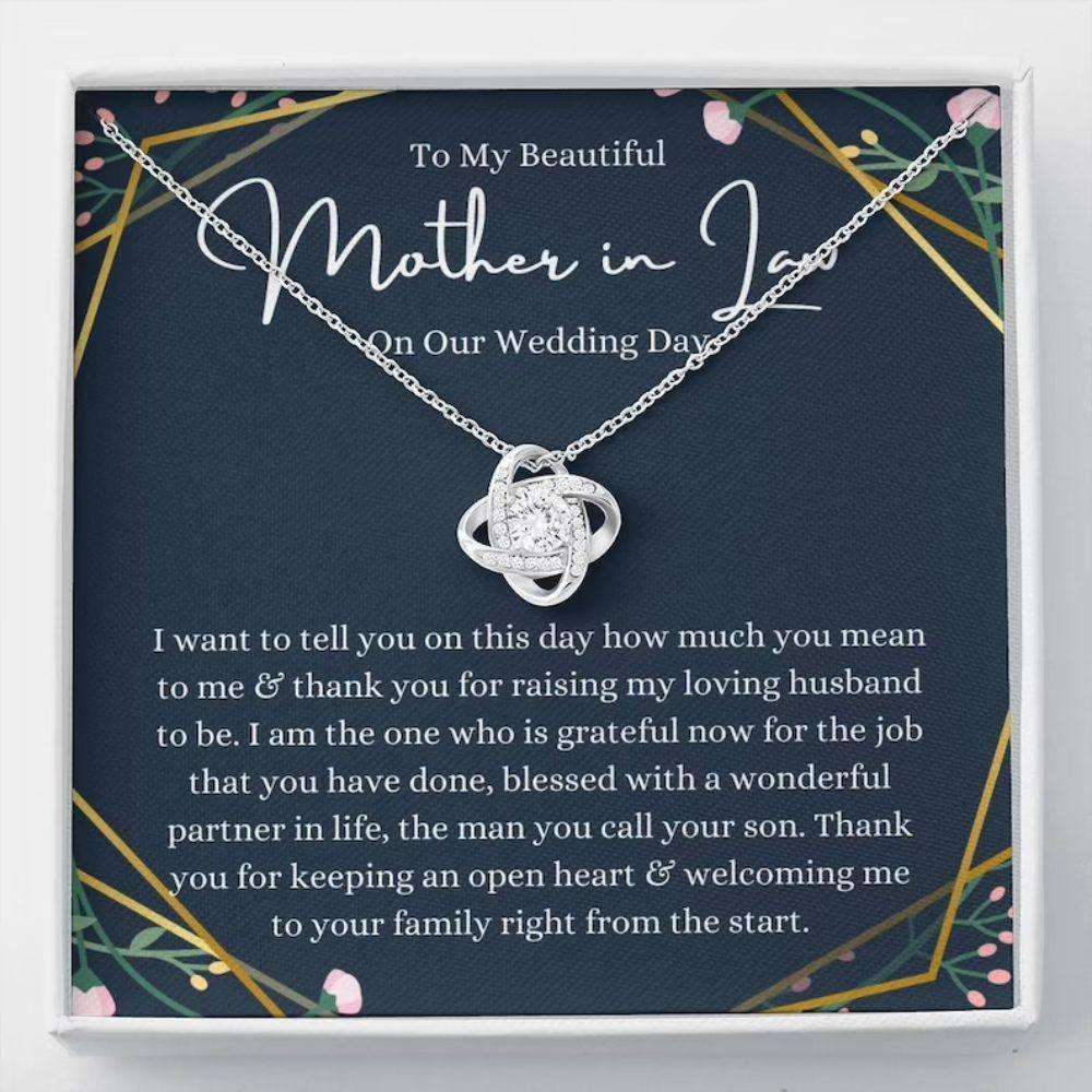 Mother-In-Law Necklace, To My Mother-In-Law On Our Wedding Day Necklace Gift, Mother-In-Law Gift From Bride Gifts for Mother (Mom) Rakva