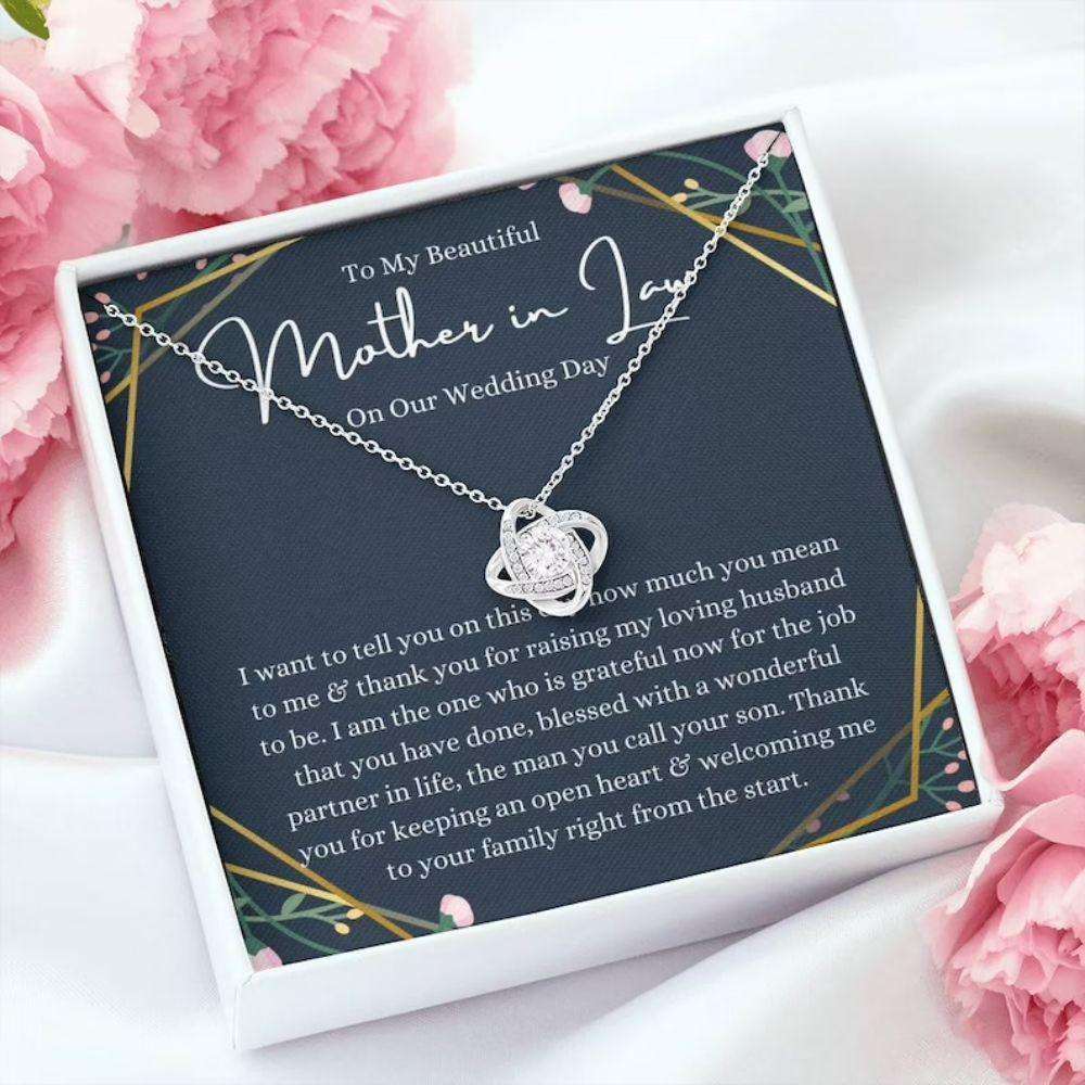 Mother-In-Law Necklace, To My Mother-In-Law On Our Wedding Day Necklace Gift, Mother-In-Law Gift From Bride Gifts for Mother (Mom) Rakva