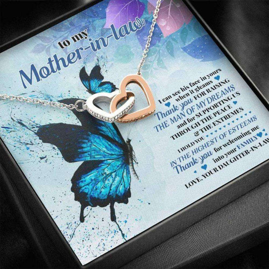 Mother-In-Law Necklace, To My Mother In Law Œesteems” Interlocking Hearts Necklace Gift Gifts for Mother In Law Rakva