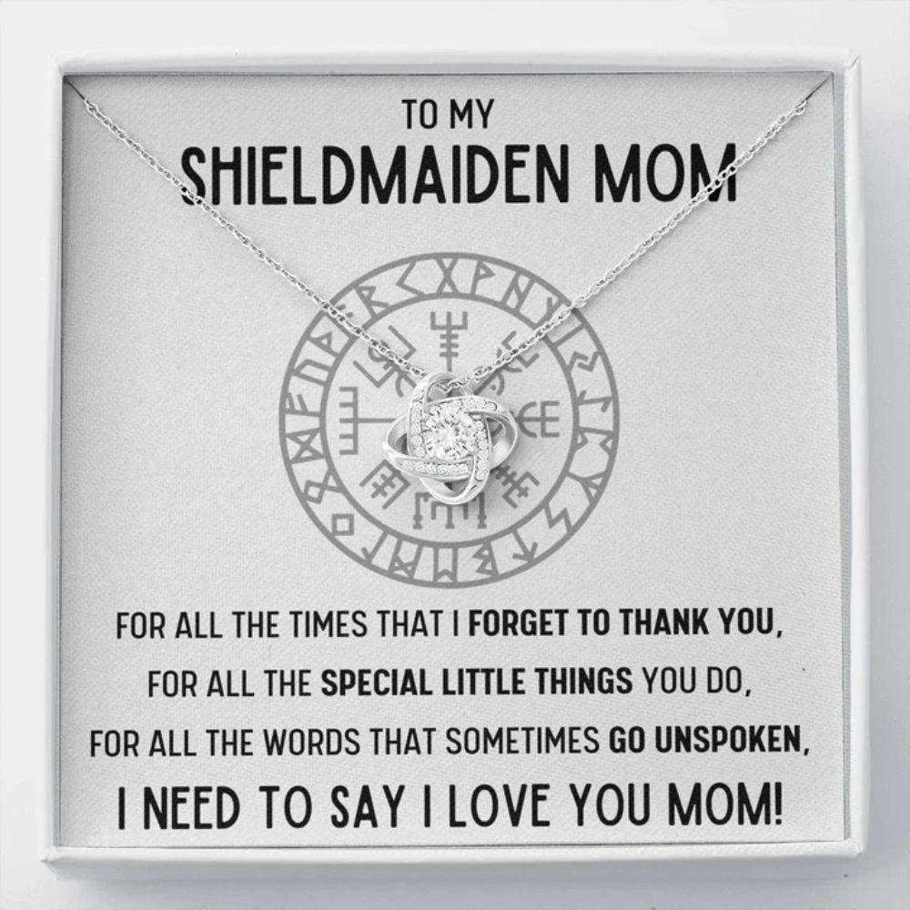 Mother-In-Law Necklace, To My Shieldmaiden Mom Œfor All” Love Knot Necklace Gift Gifts for Mother In Law Rakva