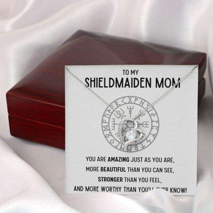 Mother-In-Law Necklace, To My Shieldmaiden Mom Œworthy” Heart Necklace Gift Gifts for Mother In Law Rakva