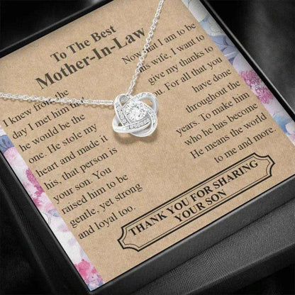 Mother-In-Law Necklace, To The Best Future Mother In Law, Floral Rim Jewelry Box For Women Necklace Gifts for Mother (Mom) Rakva