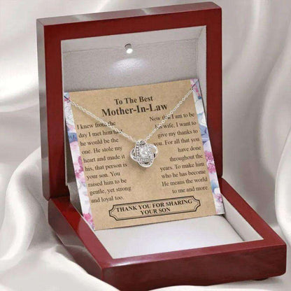 Mother-In-Law Necklace, To The Best Future Mother In Law, Floral Rim Jewelry Box For Women Necklace Gifts for Mother (Mom) Rakva