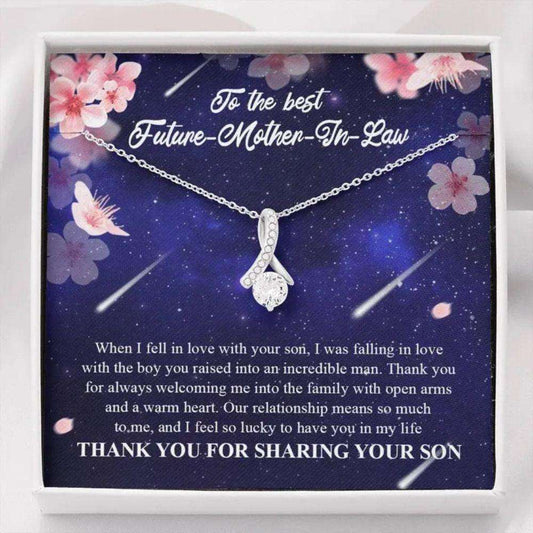 Mother In Law Necklace, To The Best Future Mother In Law, Galaxy Jewelry Box For Women, Alluring Beauty Necklace Gifts for Mother In Law Rakva