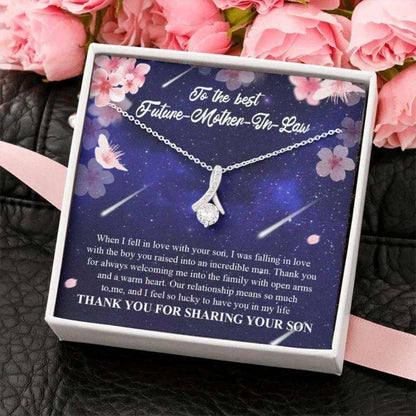 Mother In Law Necklace, To The Best Future Mother In Law, Galaxy Jewelry Box For Women, Alluring Beauty Necklace Gifts for Mother In Law Rakva