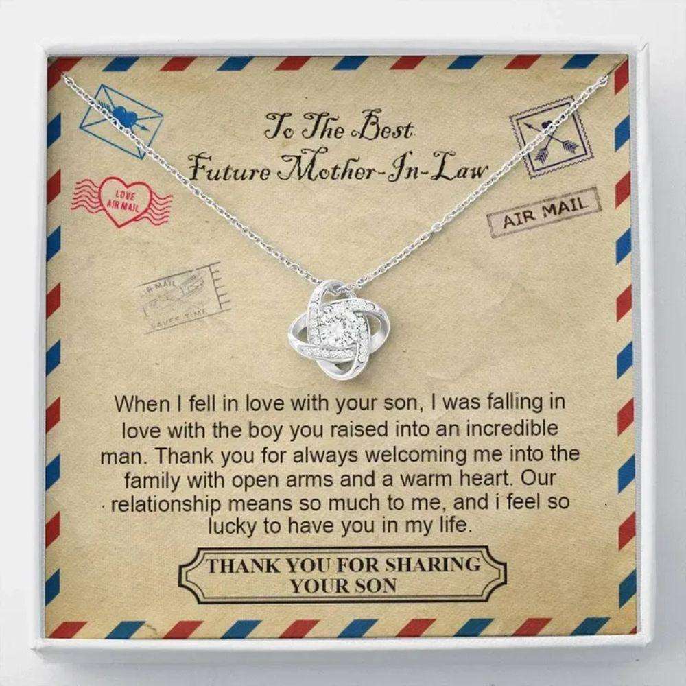 Mother-In-Law Necklace, To The Best Future Mother In Law, Mailing Jewelry Box For Women Necklace Gifts for Mother (Mom) Rakva