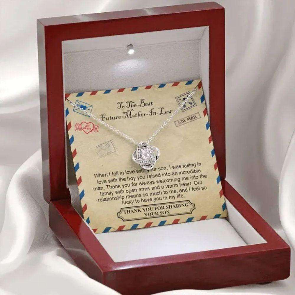 Mother-In-Law Necklace, To The Best Future Mother In Law, Mailing Jewelry Box For Women Necklace Gifts for Mother (Mom) Rakva