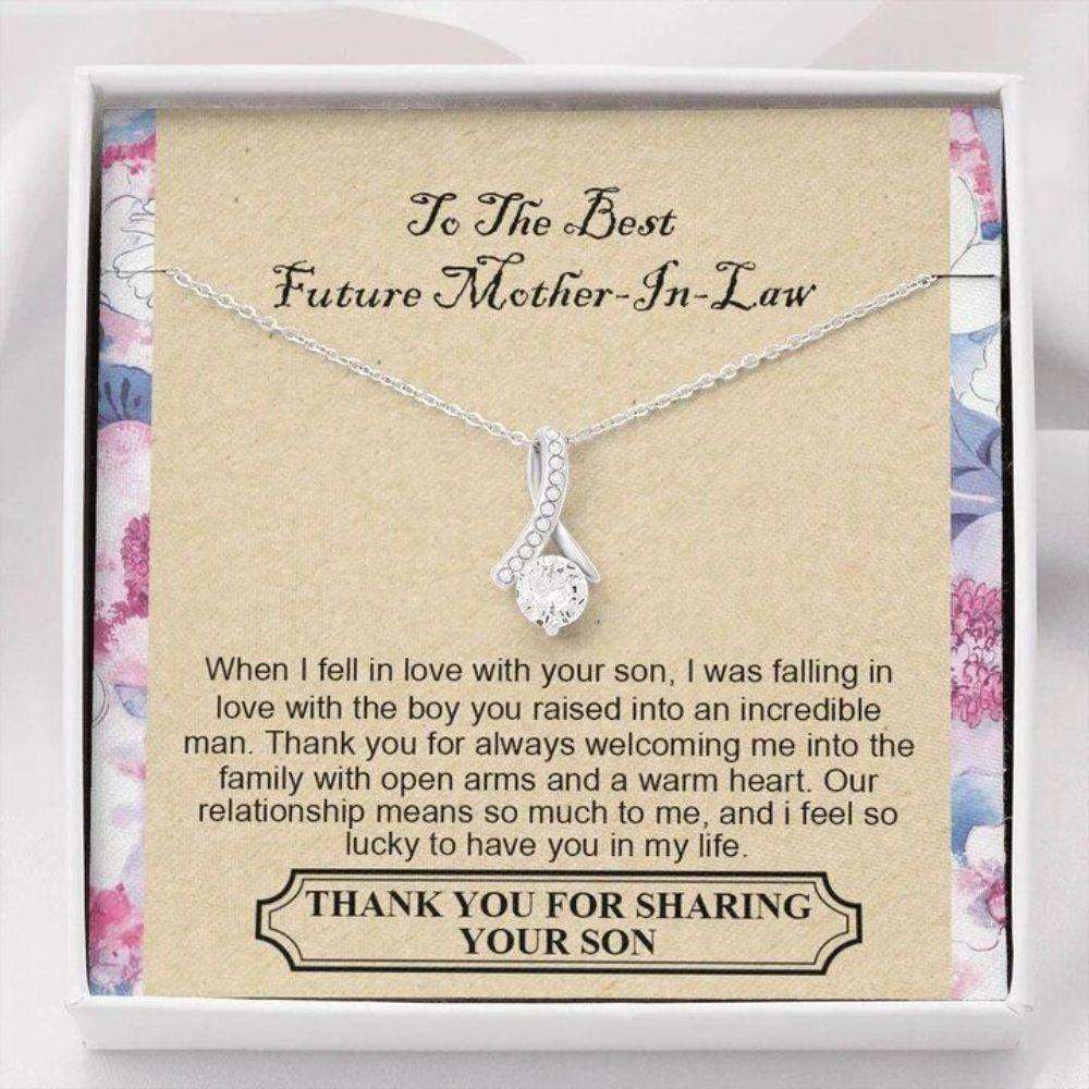 Mother In Law Necklace, To The Best Future Mother In Law, Thank You For Always Welcoming Me, Alluring Beauty Necklace Gifts for Mother In Law Rakva