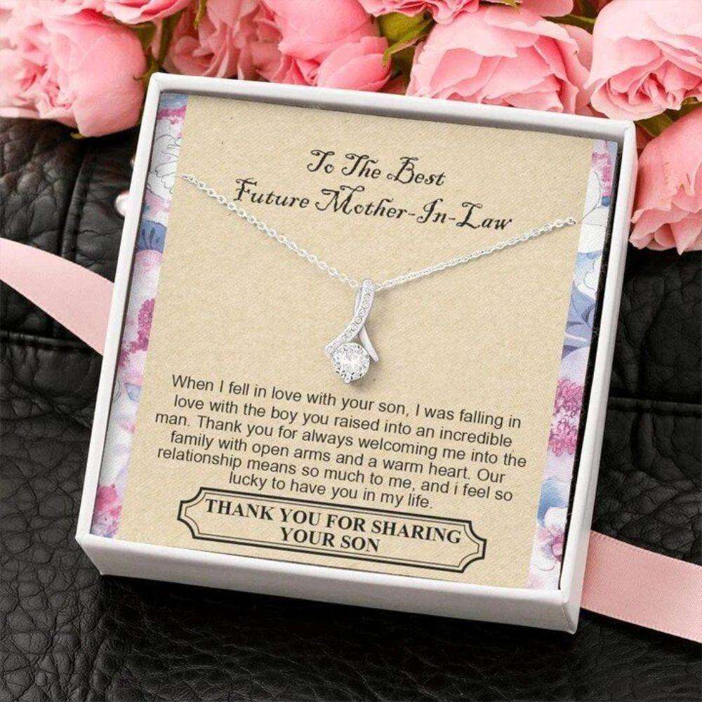 Mother In Law Necklace, To The Best Future Mother In Law, Thank You For Always Welcoming Me, Alluring Beauty Necklace Gifts for Mother In Law Rakva