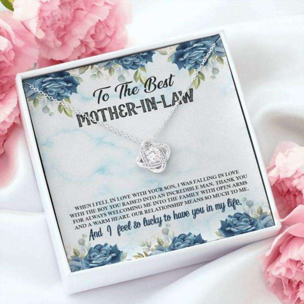 Mother-In-Law Necklace, When I Feel In Love With Your Son Love Knot Necklace Gift For Mother In Law Valentine Necklace Online Gifts for Mother (Mom) Rakva