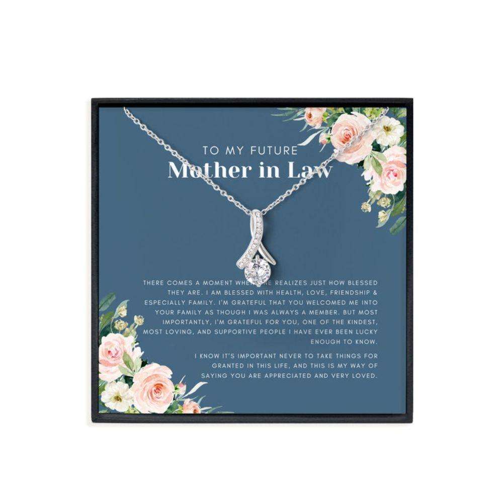 Mother-In-Law Necklace,Future Mother In Law Gift: Boyfriends Mom Mothers Day Gifts, Sentimental Gifts, Beauty Necklace Gifts for Mother In Law Rakva