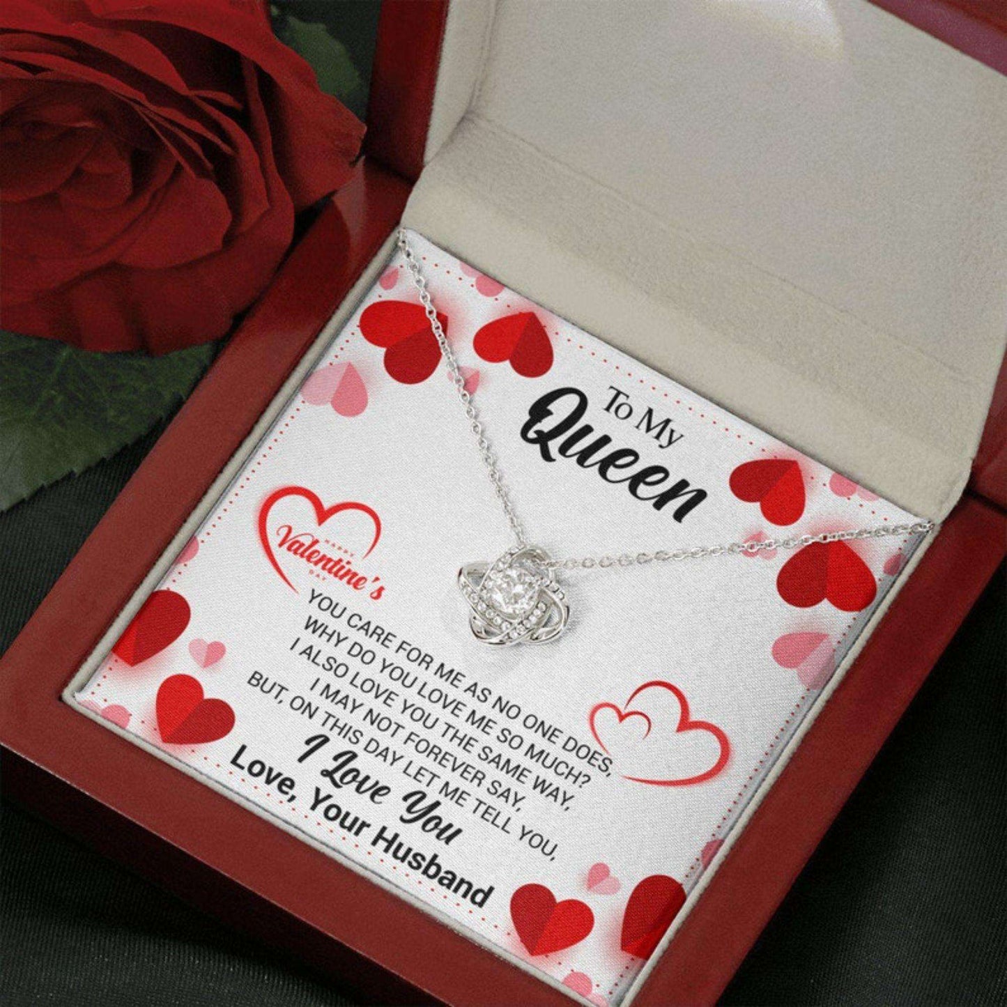 My Queen Valentines Day Gift For Wife From Husband - 925 Sterling Silver Pendant For Karwa Chauth Rakva