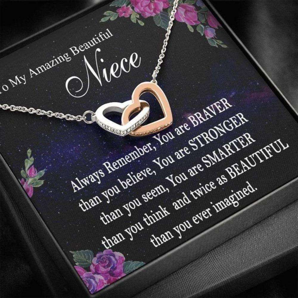 Niece Necklace, Gifts For Niece, Niece Birthday Gift, Niece Gifts From Aunt, Interlocking Hearts Necklace Gift For Her Gifts for Niece Rakva