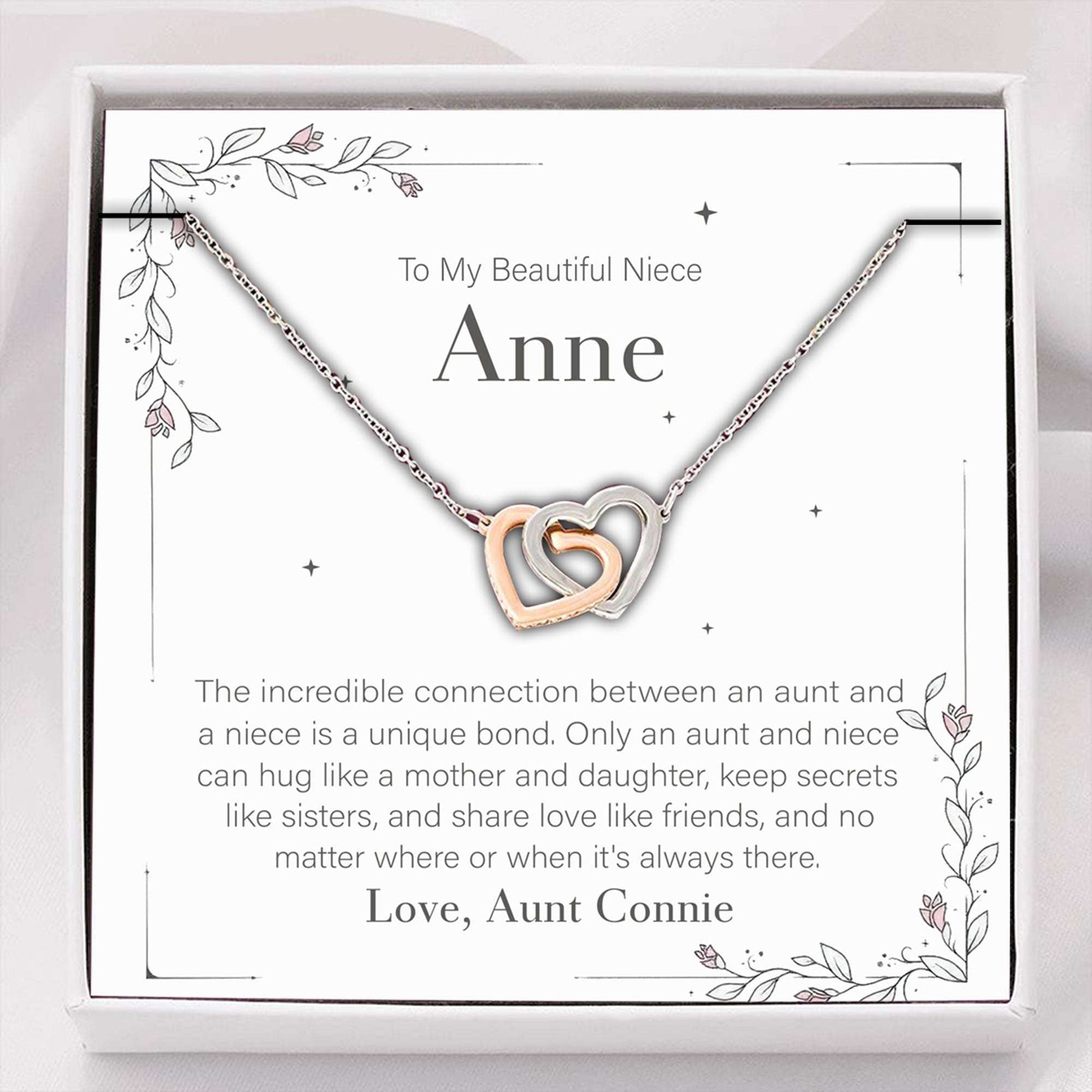 Niece Necklace, Personalized Necklace To My Beautiful Niece “ Aunt Niece Necklace Gift Custom Name Gifts For Goddaughter / Godson Necklace Rakva