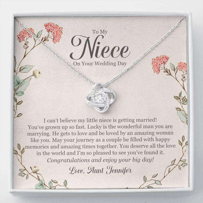 Niece Necklace, Personalized Necklace To My Niece On Your Wedding Day Gift “ Gift From Auntie Custom Name Gifts For Goddaughter / Godson Necklace Rakva