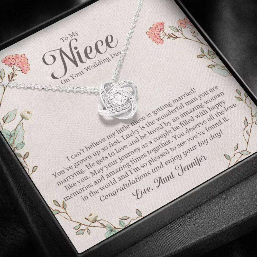 Niece Necklace, Personalized Necklace To My Niece On Your Wedding Day Gift “ Gift From Auntie Custom Name Gifts For Goddaughter / Godson Necklace Rakva