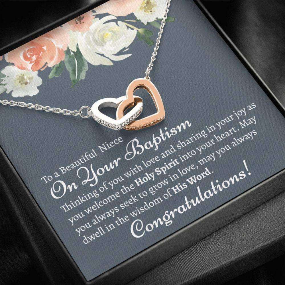 Niece Necklace, Sentimental Niece Baptism Gift, Baptism Gifts For Niece, To My Niece On Her Baptism, Niece Catholic Baptism Necklace Gifts for Niece Rakva