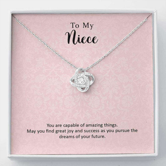 Niece Necklace, To My Niece Joy And Success Love Knot Necklace Gifts for Niece Rakva