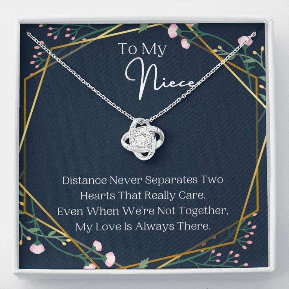 Niece Necklace, To My Niece Necklace, Distance Never Separates, Present For Niece Gifts For Goddaughter / Godson Necklace Rakva