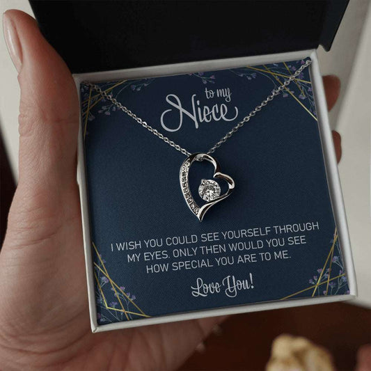 Niece Necklace, To Niece Gift From Aunt Or Uncle I Wish You Would See Yourself Through My Eyes Forever Love Necklace Gifts for Niece Rakva