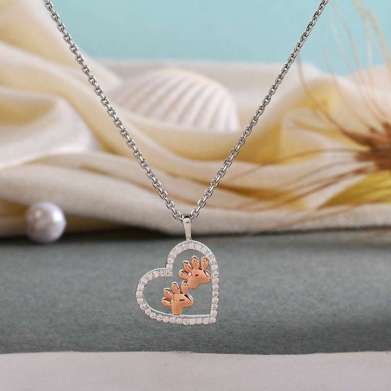 Paw Prints Forever: Pet Paw Necklace - Beautiful Pure Silver Pendant Set For Self Rakva