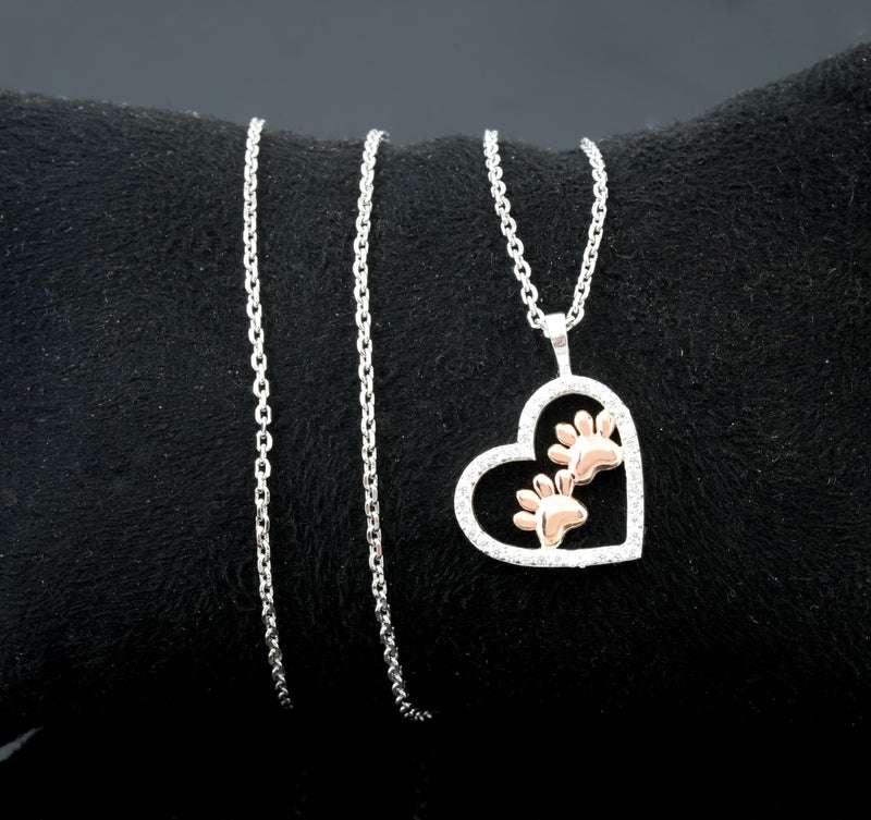 Paw Prints Forever: Pet Paw Necklace - Beautiful Pure Silver Pendant Set For Self Rakva