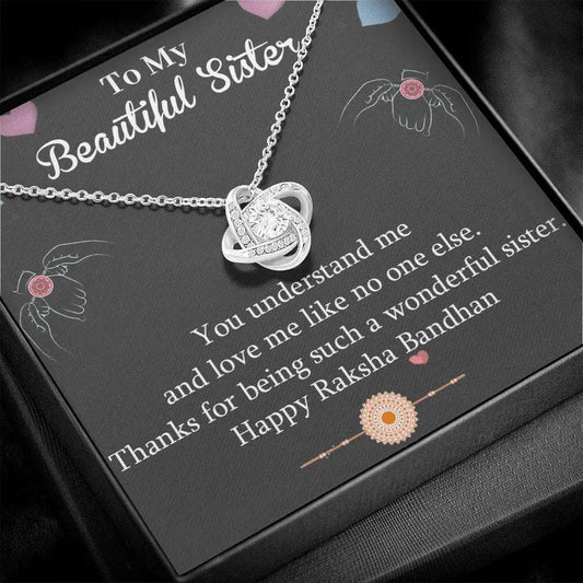 Perfect Rakhi Gift for Sister - Pure Silver Pendant and Message Card Gift Box Gifts for Sister Rakva