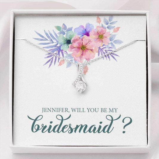 Personalized Bridesmaid Proposal Gift Necklace, Will You Be My Bridesmaid Wedding Gift, Custom Name Necklace Gifts For Friend Rakva