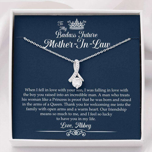 Personalized Necklace Badass Future Mother-In-Law Gift Custom Name Necklace Gifts for Mother (Mom) Rakva