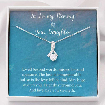 Petit Ribbon Necklace, In Loving Memory Of Your Daughter Necklace, Memorial Gifts For Loss Of A Daughter Gift Gifts For Daughter Rakva