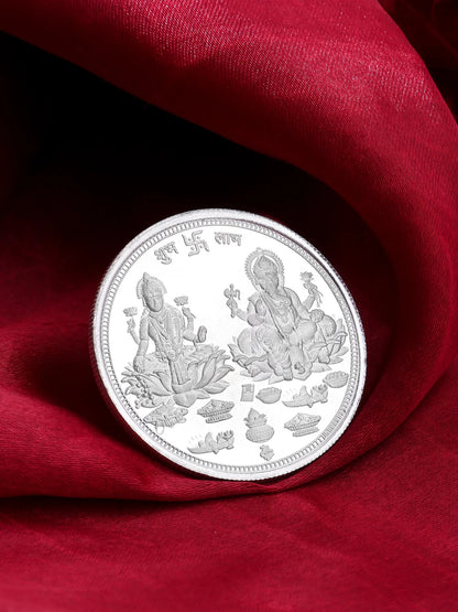 999.9 Purity Ganesh Lakshmi ji Silver Coins With Gift Wrap For Birthday and Marriage Anniversary( Pack Of 2)