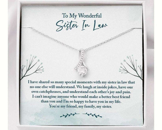 Sister In Law Necklace, Bonus Sister Gift, Gift For Sister In Law From Bride Gifts For Friend Rakva