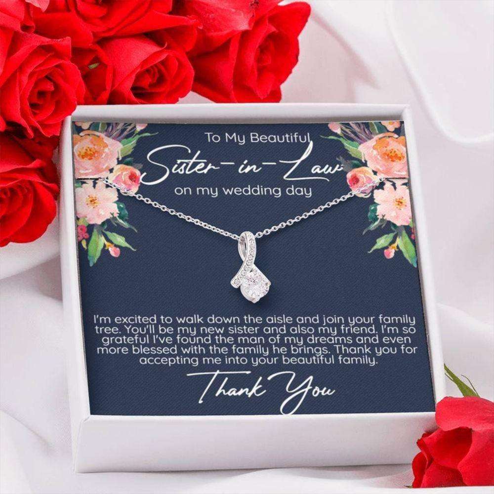 Sister In Law Necklace Gift On My Wedding Day, To Sister In Law Necklace From Bride Groom Gifts For Friend Rakva