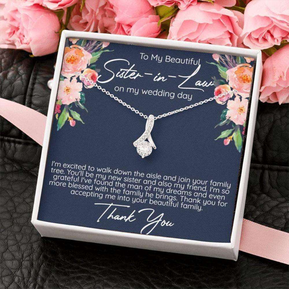 Sister In Law Necklace Gift On My Wedding Day, To Sister In Law Necklace From Bride Groom Gifts For Friend Rakva