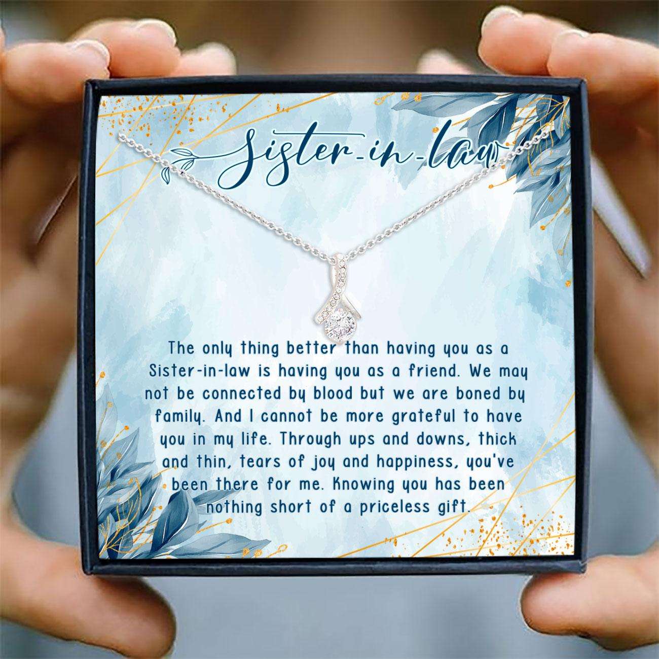 Sister-In-Law Necklace, Sister-In-Law Gift Necklace With Card “ Forever Love Necklace “ Jewelry From Sister, Sister Gifts Gifts For Friend Rakva