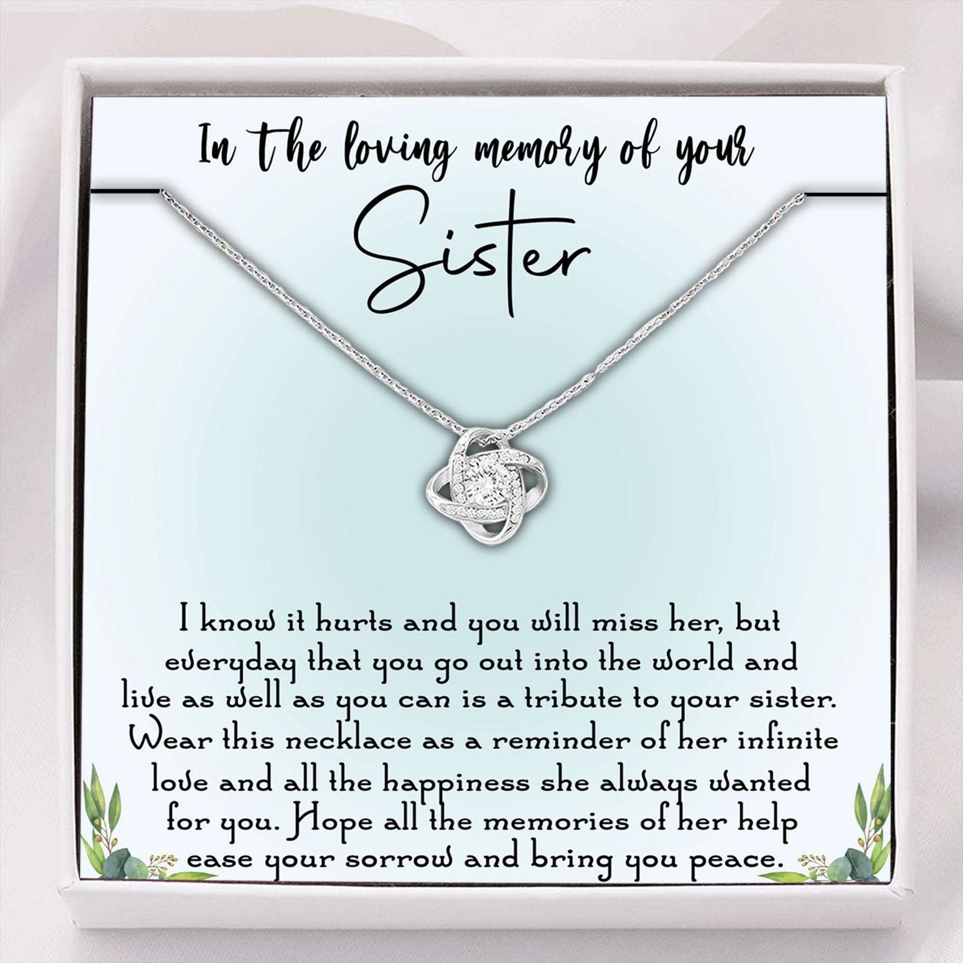 Sister Memorial Necklace, Bereavement Gift, In Heaven Memory Of Sister, Sympathy Gift Gifts For Friend Rakva