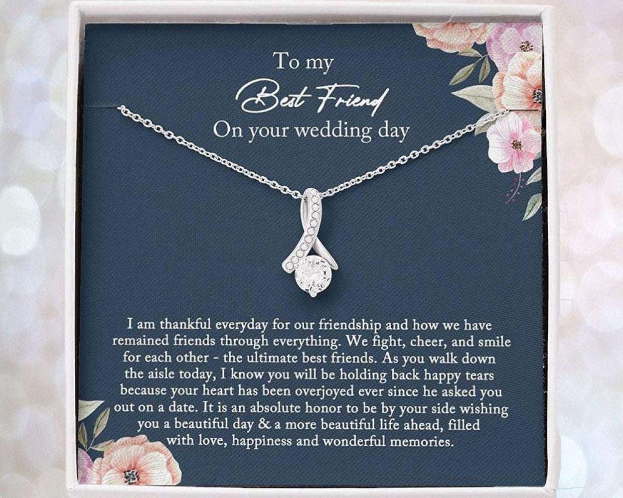 Sister Necklace, Best Friend Gift Necklace To Bride From Maid Of Honor, Bff Gift On Her Wedding Day Gifts For Friend Rakva